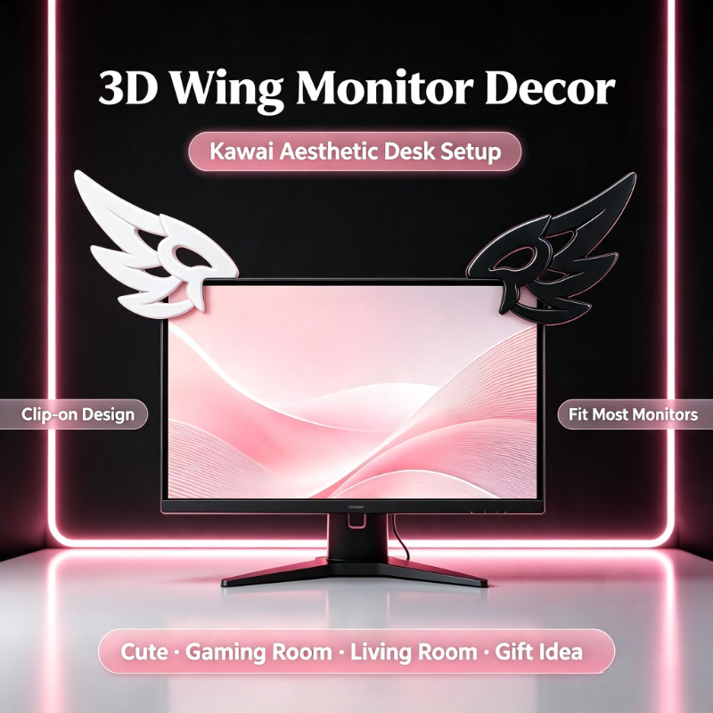 Tech Table Accessories - Decoração Kawaii 3D com Asas para