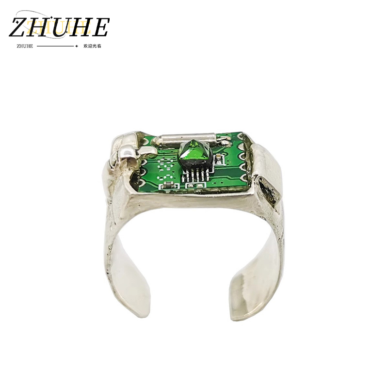 Tech Accessories Industry - Anel de Joia Retrô com PCB
