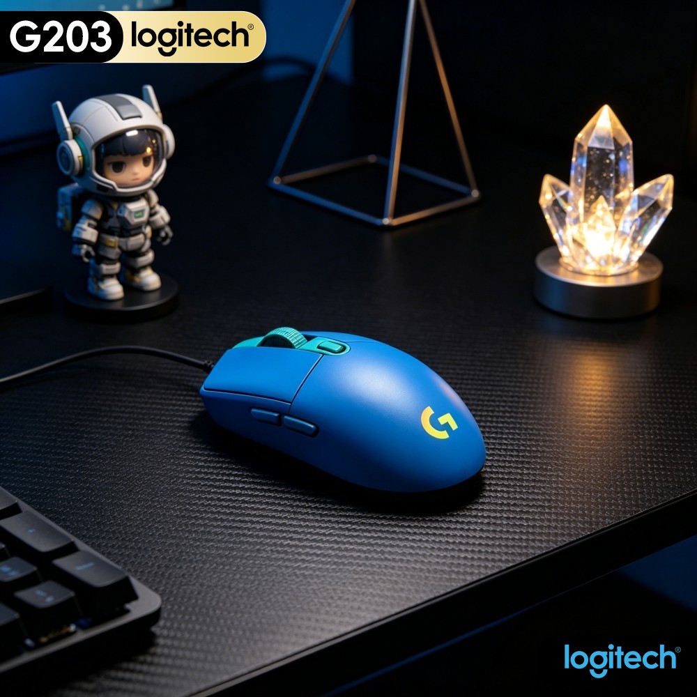 Logitech Mouse G203 - Mouse Gamer Com Fio Logitech G203,