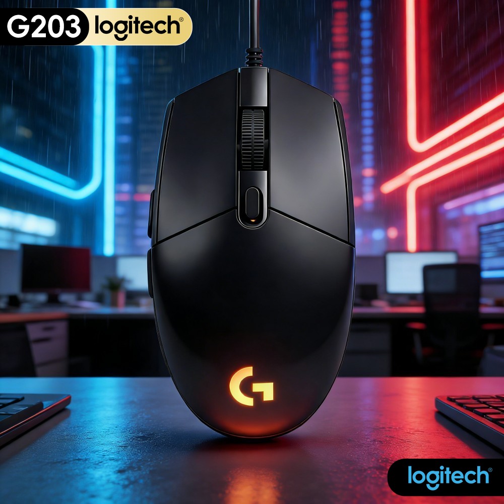 Logitech Mouse G203 - Mouse Gamer Com Fio Logitech G203,
