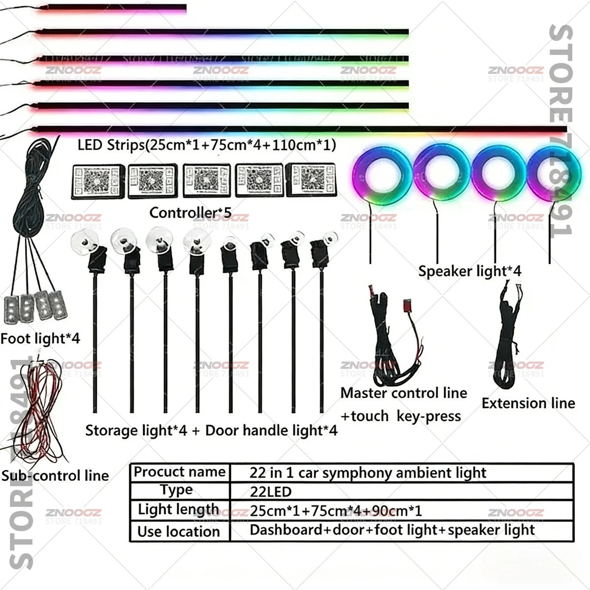 22 em 1 rgb interior do carro  - Tech Accessories Renault avaliação e preço