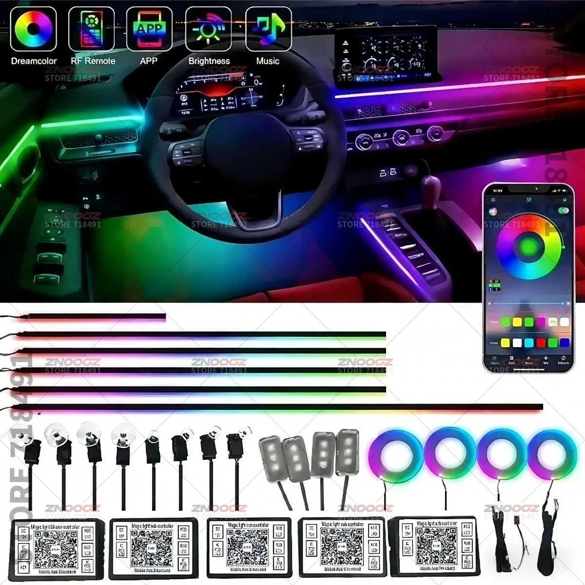 22 em 1 rgb interior do carro  - Tech Accessories Renault avaliação e preço