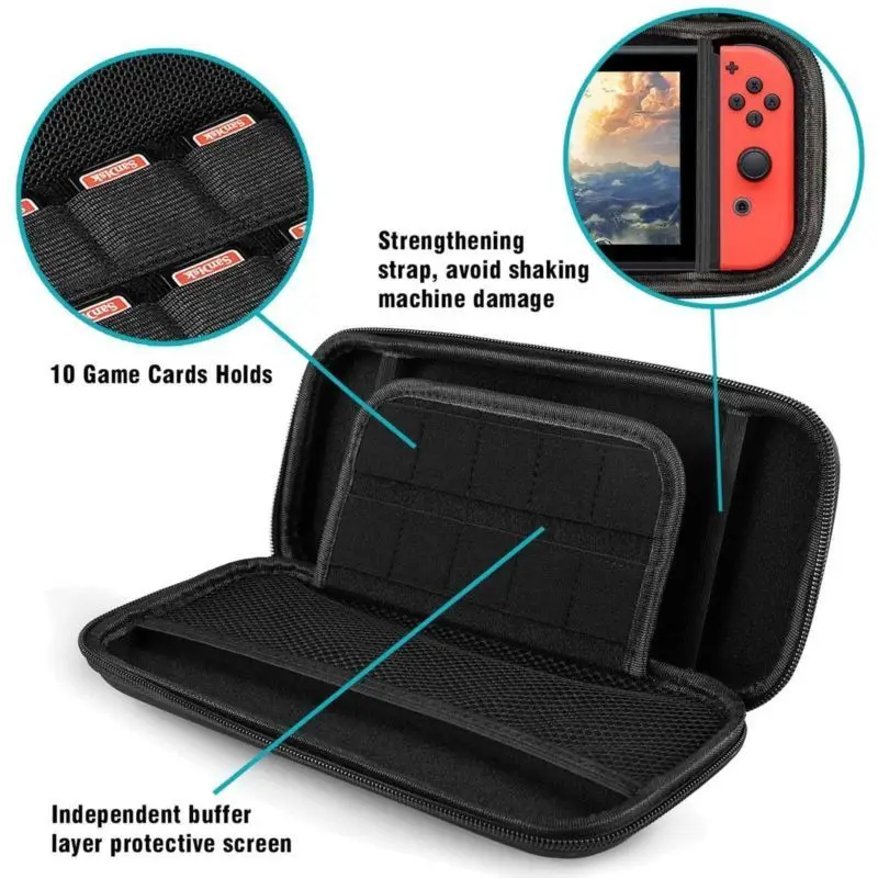 6 em 1 kit sacos para nintendo - Tech Accessories Hard Case avaliação e preço